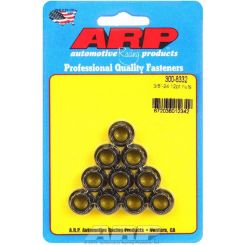 ARP Nut 12PT 3/8-24 Thread 7/16" Socket Chromoly Black 10pk
