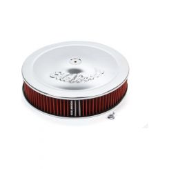 Edelbrock Air Cleaner Pro-Flo Round Dropped Base Chrome Top Logo 14" Dia