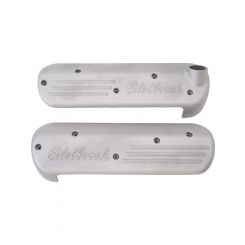 Edelbrock Ignition Coil Covers Aluminium Natural Edelbrock Logo Chevrolet