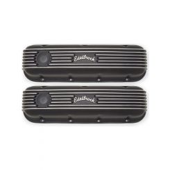 Edelbrock Valve Cover Classic Series Cast Black Logo Chevy Big Block Pair