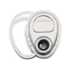 Edelbrock Timing Cover 2-Piece Aluminium Natural Bolts Gaskets Chevrolet