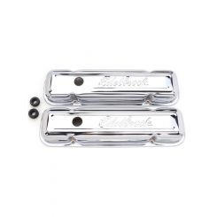 Edelbrock Valve Covers Signature Series Stock Height Steel Chrome Edelbro
