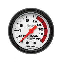 Auto Meter Gauge Phantom Nitrous Pressure 0-2k PSI 2 1/16" Analog Mechani