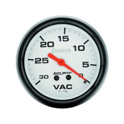 Auto Meter Gauge Phantom Vacuum 30" HG 2 5/8" Analog Mechanical