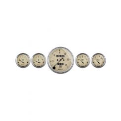 Auto Meter Gauge Kit Analog Antique Beige Speedo Water Temp Fuel Lvl Volt
