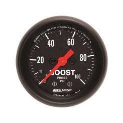 Auto Meter Gauge Z-Series Boost Pressure 0-100 PSI 2 1/16" Analog Mechani