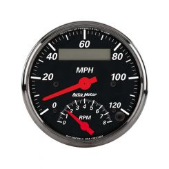 Auto Meter Combo Gauge Speedo Tacho Designer Black Analog 3 3/8" 120 MPH