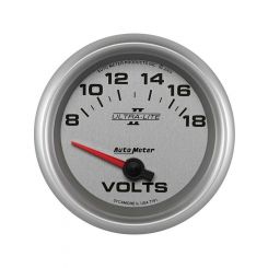 Auto Meter Gauge Ultra-Lite Ii Voltmeter 8-18 V 2 5/8" DIa. Silver Face A