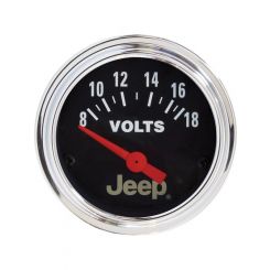 Auto Meter Gauge Jeep Logo Voltmeter 8-18 V 2 1/16" Analog Electrical
