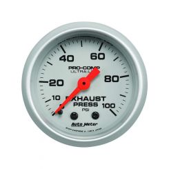 Auto Meter Gauge Exhaust Press 2 1/16" 100PSI Mechanical Ultra-Lite