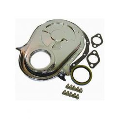 RPC Steel Timing Chain Cover, Chrome Finish, Will Not Clear, Double Rol