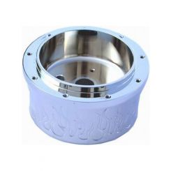 RPC Chrome Alloy Steering, Wheel Adapter, Flame Style, 3-1/4" Id Fits G