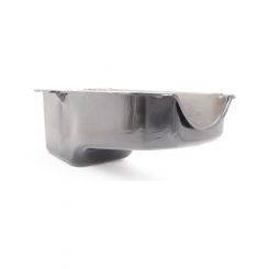 RPC Black Steel Stock Oil Pan, Fits 1980-85 S/B, Chev 283-400, Dipstic
