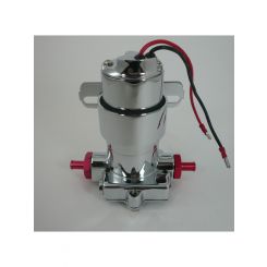 RPC Chrome Electric Fuel Pump, 378LPH-7PSI, 3/8", Inlet/Outlet, Fits,