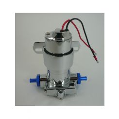 RPC Chrome Electric Fuel Pump, 454LPH-14PSI, 3/8", Inlet/Outlet, Fits,