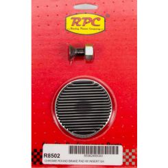 RPC Chrome Steel Brake Pedal, Round With Rubber Insert