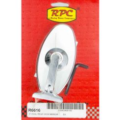 RPC Chrome Steel Oval Interior, Mirror 5" Dia, Screw-On Style 1-3/8", C