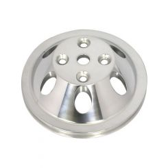 RPC Polished Alloy Water, Pump Upper Pulley, Double, Groove , 6.60"