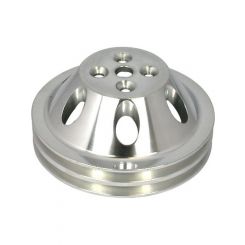 RPC Polished Alloy Water, Pump Upper Pulley, Double, Groove , 6.60"