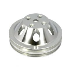 RPC Polished Alloy Water, Pump Upper Pulley, Double, Groove , 6.60"
