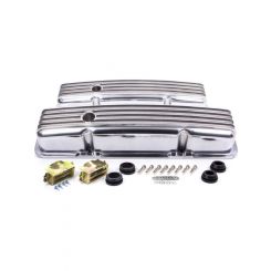 RPC Short Nostalgic Alloy Polished Finned Valve Covers w/ Breather Hole