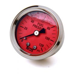 Nitrous Oxide Systems NOS Gauge, Fuel Pressure, 0-120 Psi, 1 1/2 In.