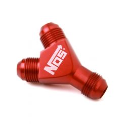 Nitrous Oxide Systems NOS Fitting, Y, -8 An Male All, Aluminum, Red
