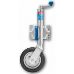 ARK 10" Jockey Wheel Heavy Duty Steel Rim Solid Rubber Wheel Swivel U-Bolt