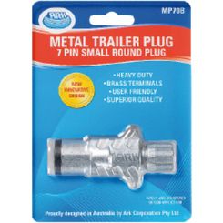 ARK 7 Pin Small Round Trailer Plug Metal Common Tas Qld Nsw & Wa Pack