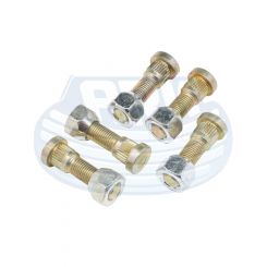 ARK Pkt 6 Wheel Studs And Nuts 1/2" X 1 5/8" Hub Studs Zinc Plated Pack