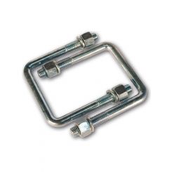 ARK 3" X 3" U-Bolt with Nuts and Spring Washer 75mm X 75mm Zinc Plated