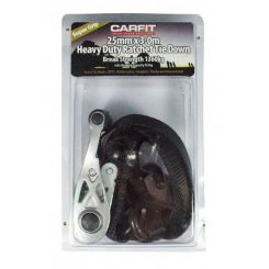 Carfit Heavy Duty Ratchet Tie Down L-Shape Handle 25mm x 3.0m