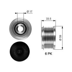 Gates Alternator Decoupler Pulley