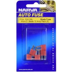 Narva 10 Amp Red Micro 2 Blade Fuse Pack of 5