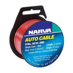 Narva 25A 5mm Red Single Core Cable 3M