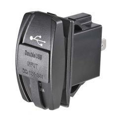 Narva 12/24V Dual Usb LED Illuminated Socket Blue