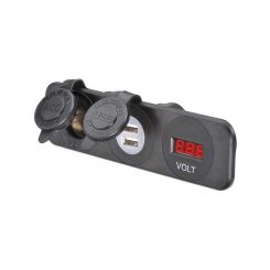 Narva Heavy-Duty Accessory/Dual USB Sockets & 12/24V Dc LED Volt Meter