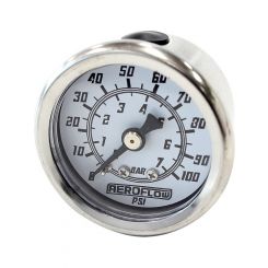 Aeroflow 1-1/2 0-100 Psi Pressure Gauge White Face Black Pointer