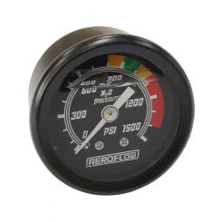 Aeroflow 1-1/2" 0-1500 Psi Nos Gauge Black Face White Pointer