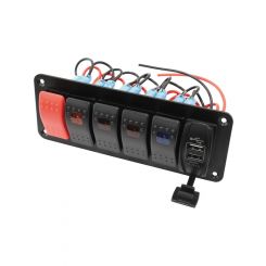 Aeroflow Switch Panel 2X W/ Usb, Start & 5 X On / Off Switches