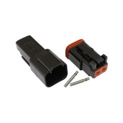 Aeroflow Weatherpack 2 Pin Connector Kit Deutsch Dt Style Black