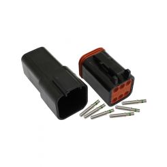 Aeroflow Weatherpack 6 Pin Connector Kit Deutsch Dt Style Black