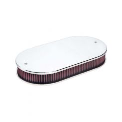 Billet Specialties Plain Air Cleaner Dual Carb Polished & K&N15Lx8-1/2W
