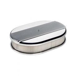Billet Specialties Ribbed A/Cleaner Small Oval Polished 11-7/8Lx8-3/8Wx