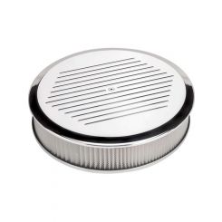Billet Specialties Ribbed A/Cleaner Round 14X3 Polished Recessed