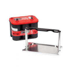 Billet Specialties Billet Battery Mount Optima Blk/Polish Large Batter