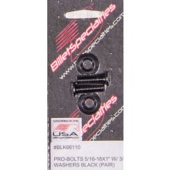 Billet Specialties Stainless Pro Bolts Black (Pr) 5/16-18 X 1" 3/4"