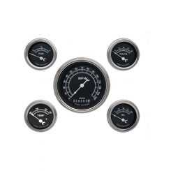 Classic Instruments Trad Black 5 Gauge Set 3-3/8 Km/H Speedo Curved G