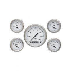 Classic Instruments White Hot 5 Gauge Set 3-3/8 Km/H Speedo Curved Gl
