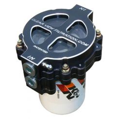 Clear View Filtration 6" Screw-On Oil Filter 115 Mic -12 Ports Blac (125-115-B)